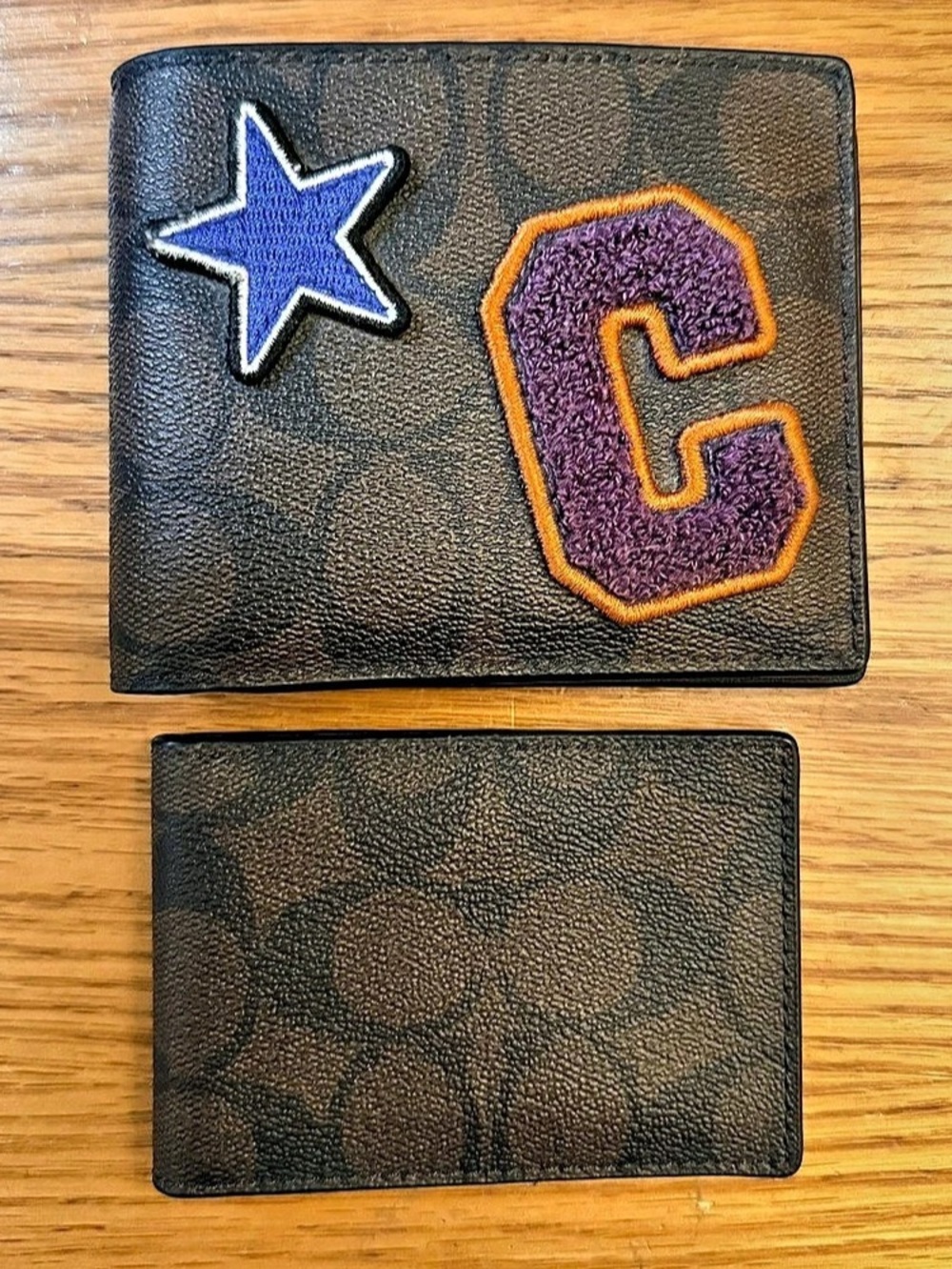 Coach 3-In-1 Wallet In Signature Canvas With Patches Men's Brown & Black